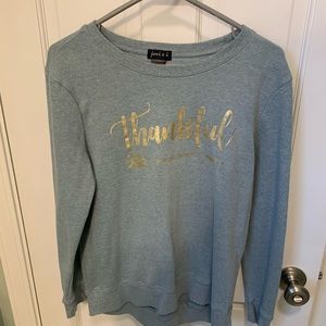 Sweatshirt “Thankful” Sage green with gold print